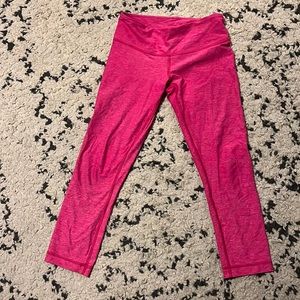 Pink lululemon cropped yoga pants